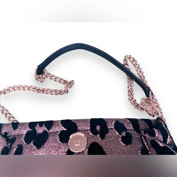 NWT MSRP $389 Kate Spade Millie Bow Leopard Flap Crossbody Bag Metallic - Picture 5 of 8